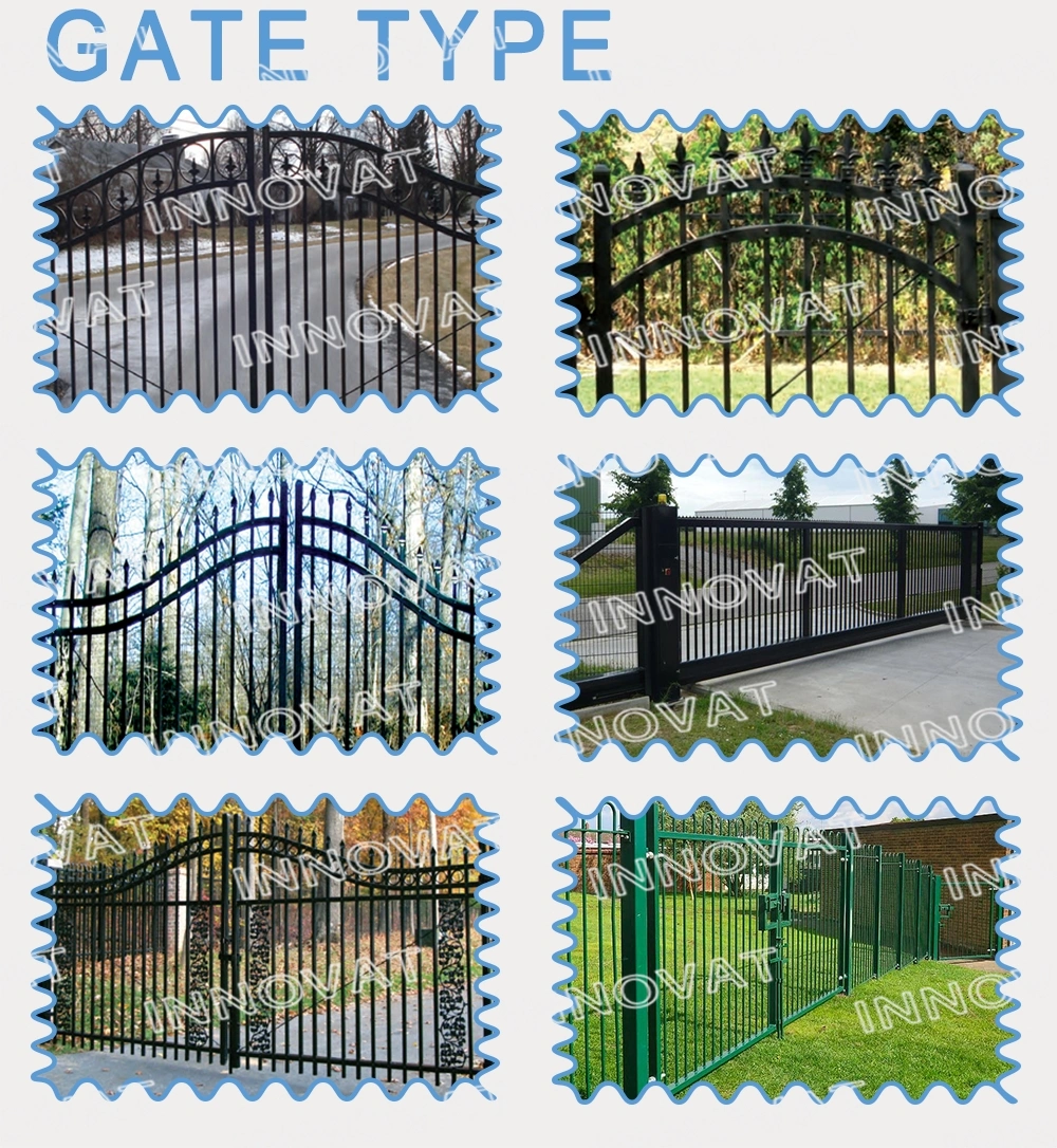HS-Mg11 New Models House Fancy Boundary Wall Fence Gates Door Design Electric Sliding Wrought Iron Grill Driveway Gate